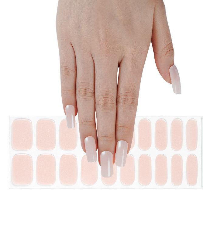 200123 - Pink Pearlescent Shimmer "Pink Hailey" - Semi Cured Gel Nail Stickers - Chicki Babes & Co.