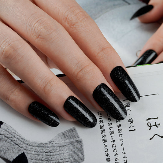 200129 - Cosmic Black - Semi Cured Gel Nail Stickers