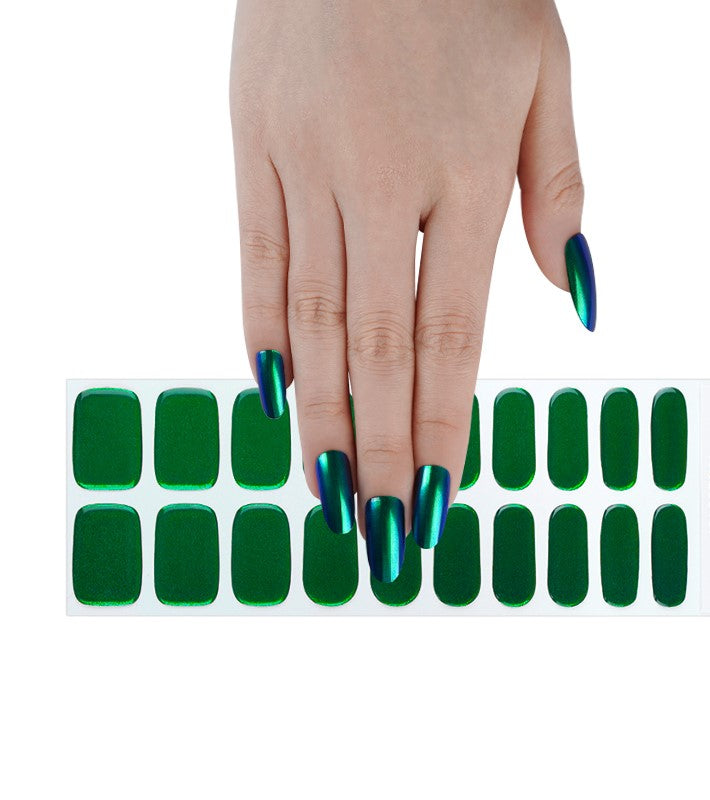 200137 - Emerald Glimmer - Semi Cured Gel Nail Stickers