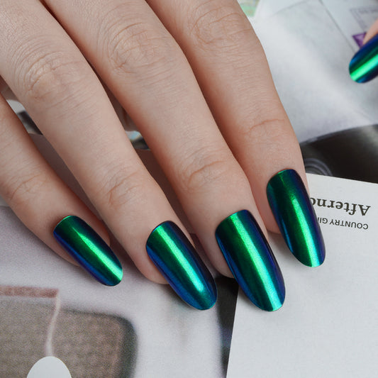 200137 - Emerald Glimmer - Semi Cured Gel Nail Stickers