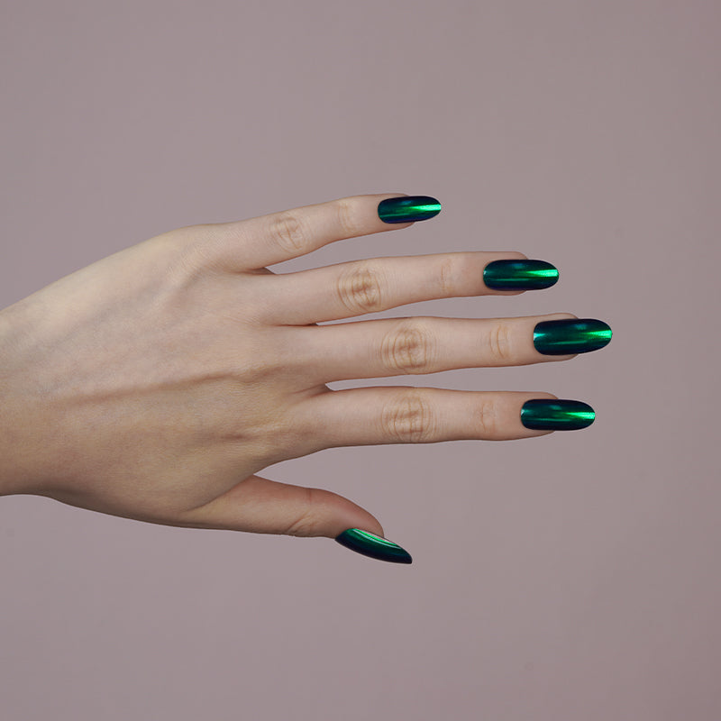 200137 - Emerald Glimmer - Semi Cured Gel Nail Stickers