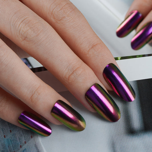 200138 - Royal Purple Glimmer - Semi Cured Gel Nail Stickers