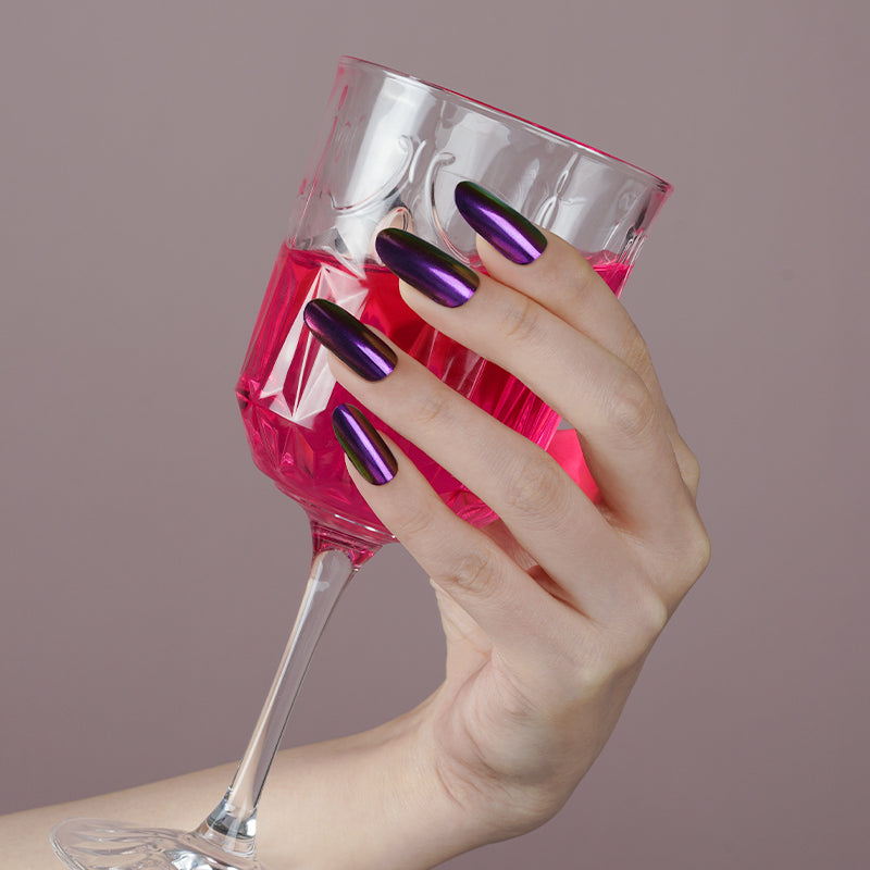 200138 - Royal Purple Glimmer - Semi Cured Gel Nail Stickers