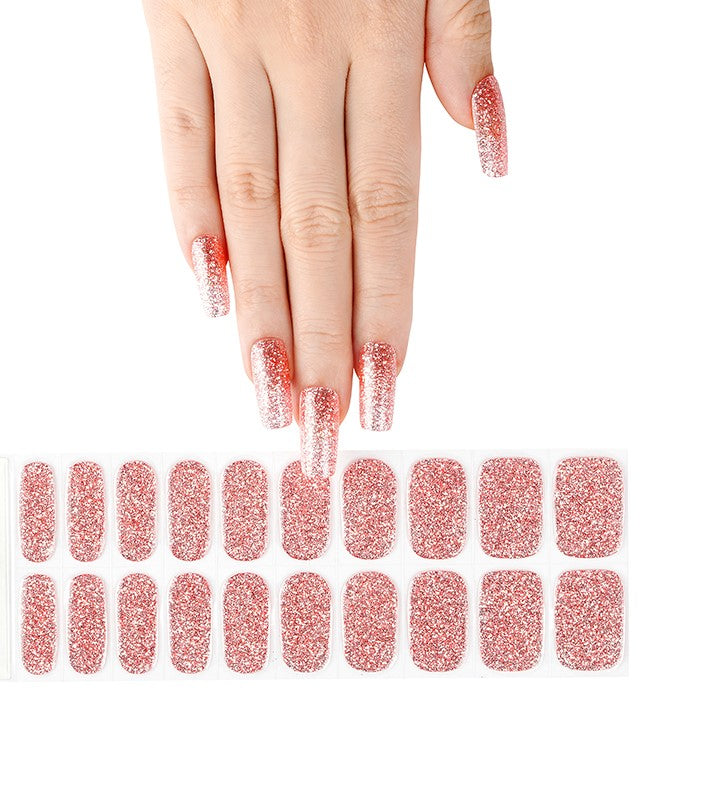 200149 - Rose Gold Bubbly Glow - Semi Cured Gel Nail Stickers