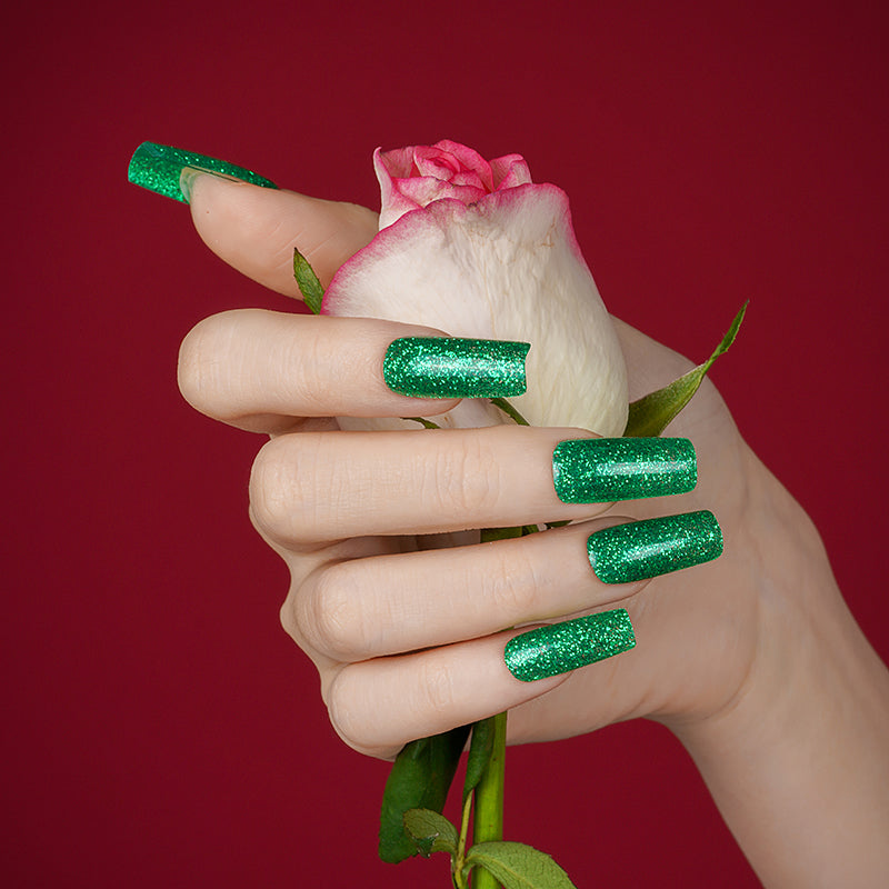 200152 - Christmas Tree Sparkle - Semi Cured Gel Nail Stickers