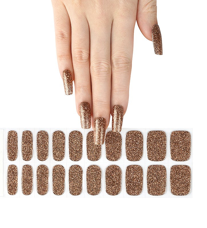 200154 - Shimmering Amber - Semi Cured Gel Nail Stickers
