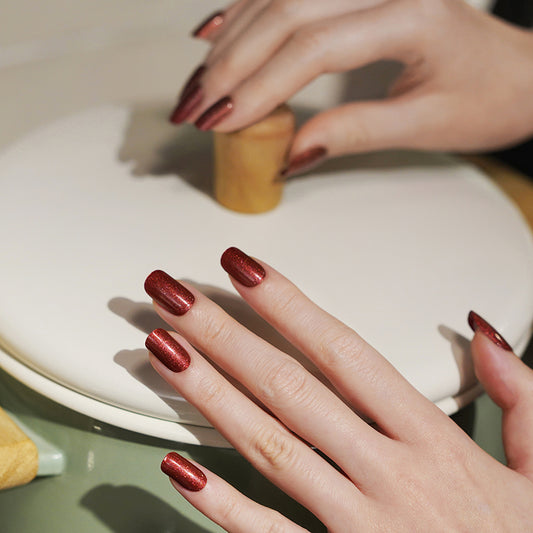 200184 - Merlot Shimmer - Semi Cured Gel Nail Stickers