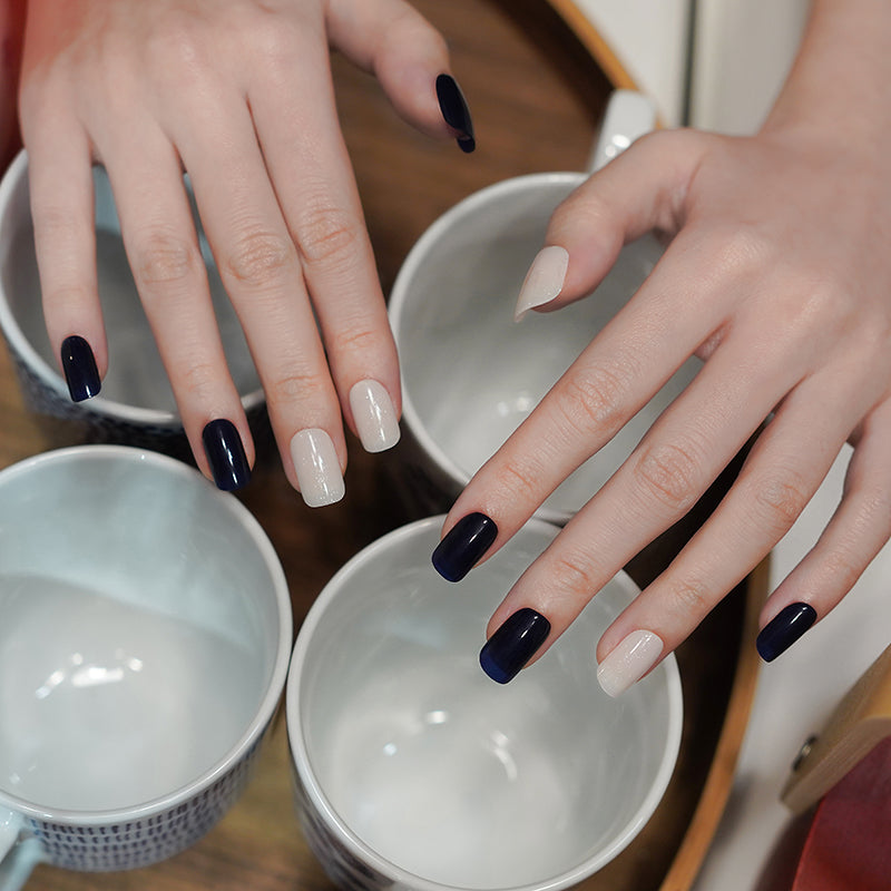 200192 - China Blue & White glaze - Semi Cured Gel Nail Stickers