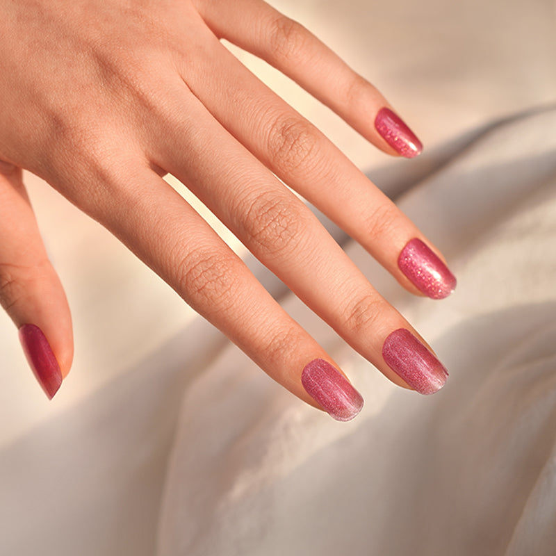 200232 - Rosy Sparkle Glaze - Semi Cured Gel Nail Stickers