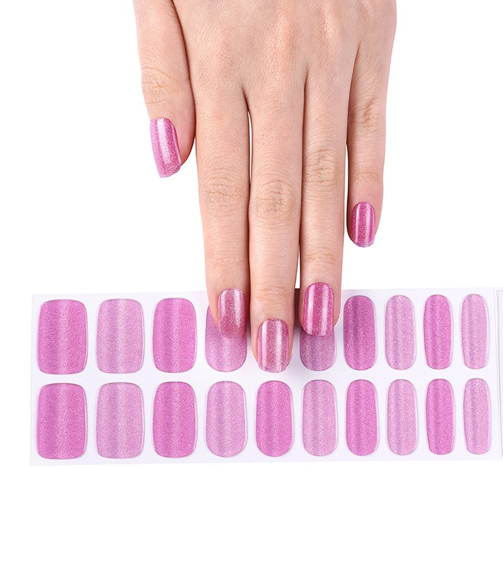 200232 - Rosy Sparkle Glaze - Semi Cured Gel Nail Stickers