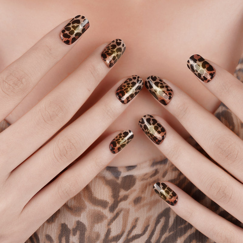 200243 - Leopard Splendor - Semi Cured Gel Nail Stickers