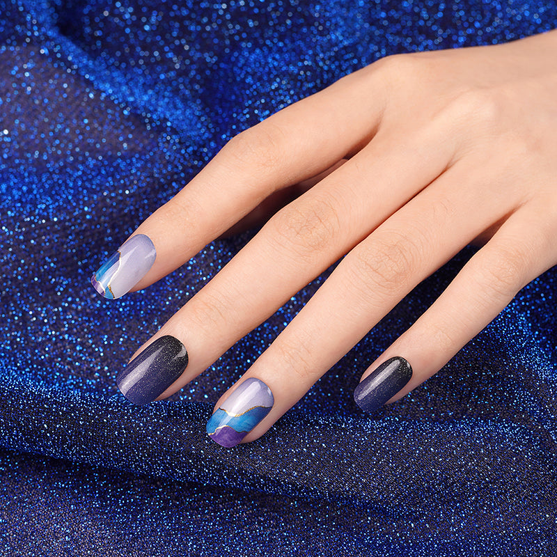 200253 - Celestial Sea Sparkle - Semi Cured Gel Nail Stickers