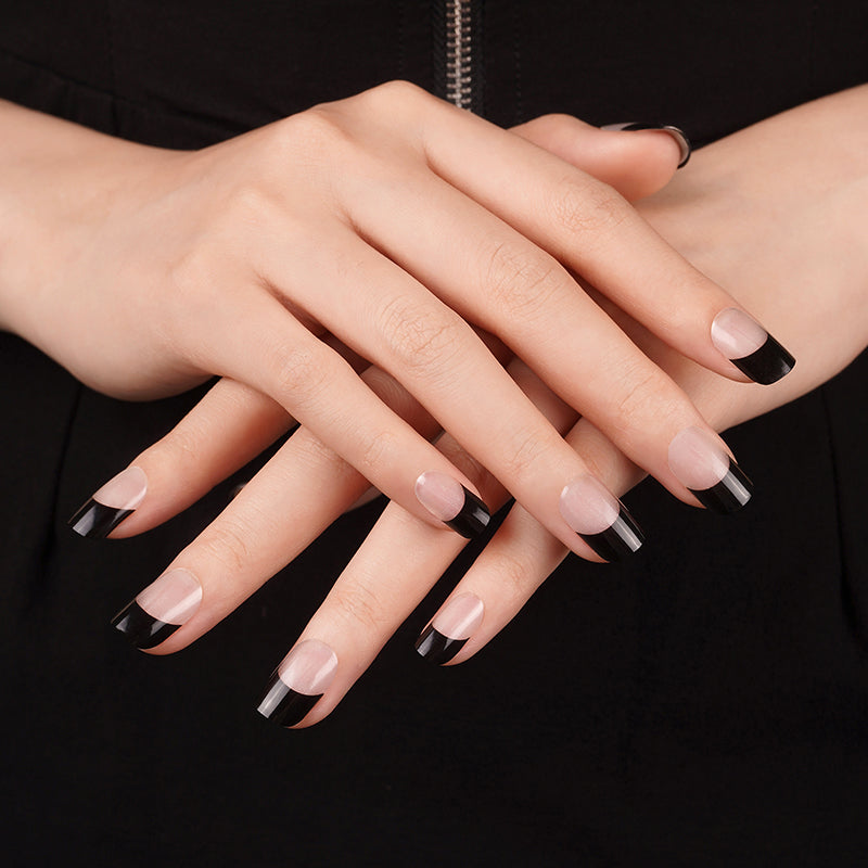 200258 - French Black Tip - Semi Cured Gel Nail Stickers
