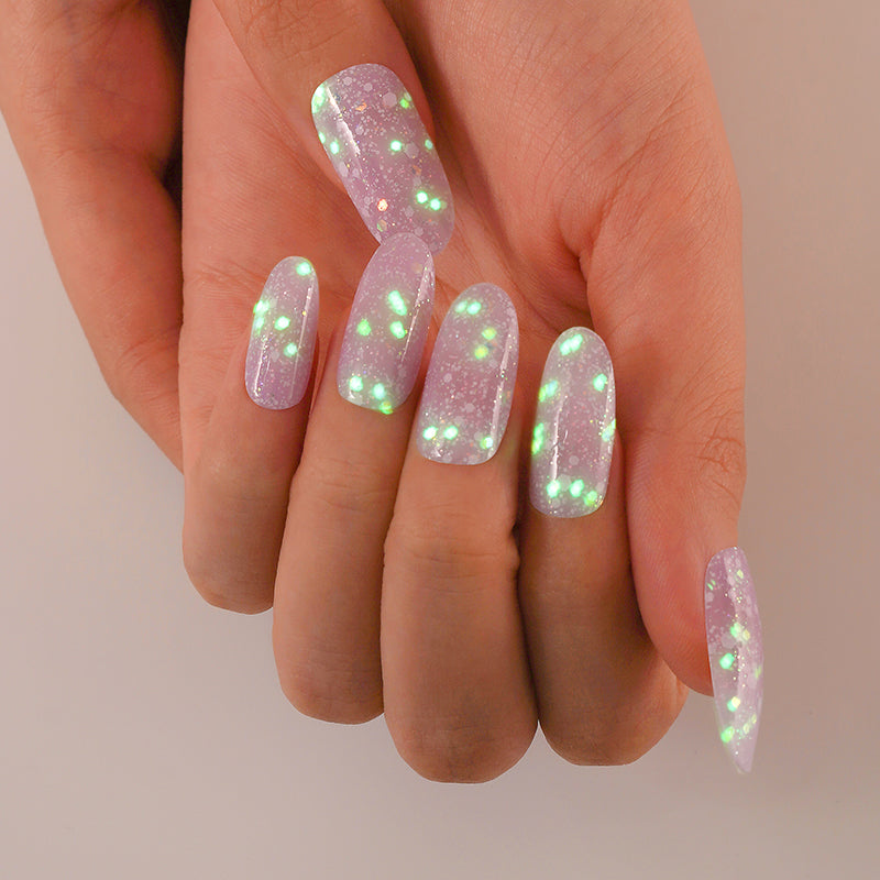 200261 - Glitter Confetti Glow - Semi Cured Gel Nail Stickers