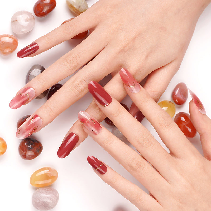 200270 - Wine Elegance - Semi Cured Gel Nail Stickers