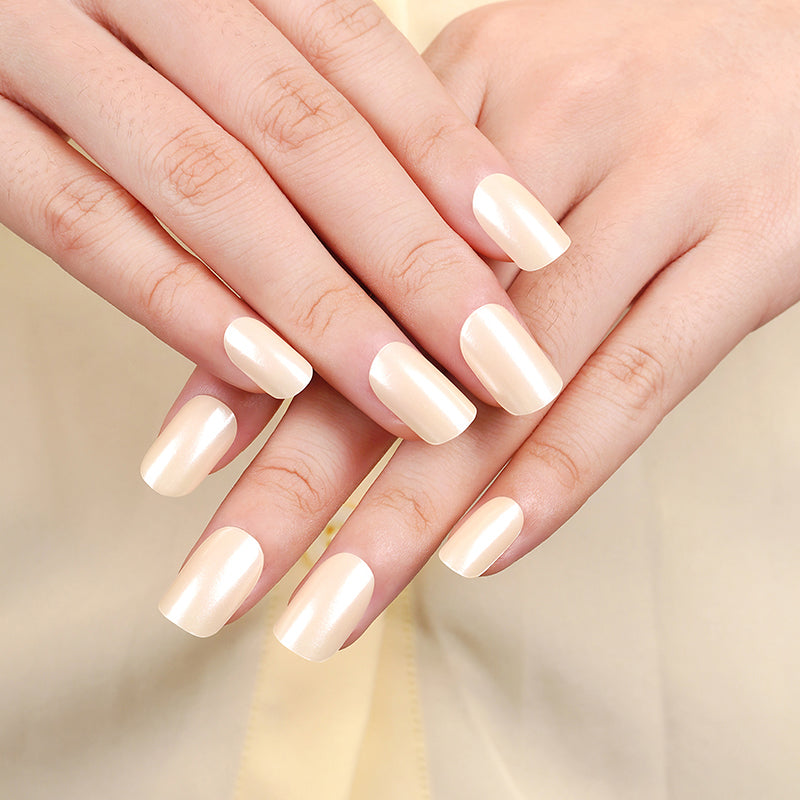 200280 - Nude Pearl Apricot - Semi Cured Gel Nail Stickers