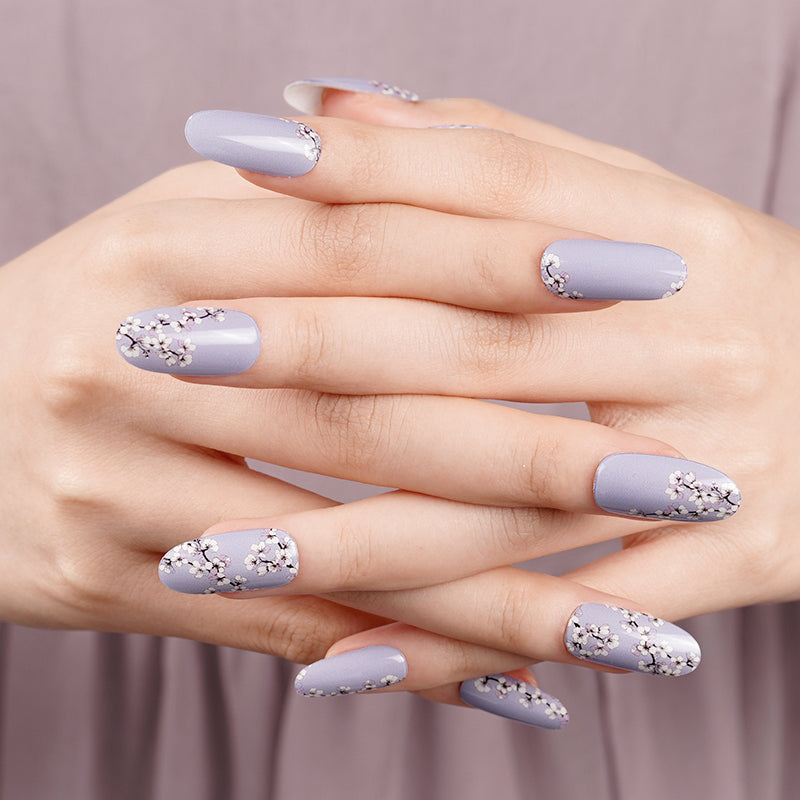 200284 - Wisteria Blue Blossom - Semi Cured Gel Nail Stickers