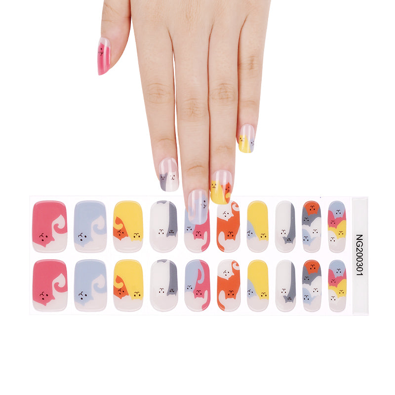 200301 - Kitty Cats - Semi Cured Gel Nail Stickers