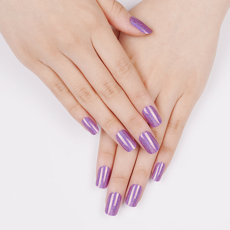 200318 - Purple Shimmer - Semi Cured Gel Nail Stickers