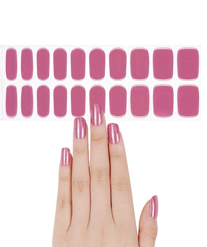 200319 - Golden Pink Petal Shimmer - Semi Cured Gel Nail Stickers