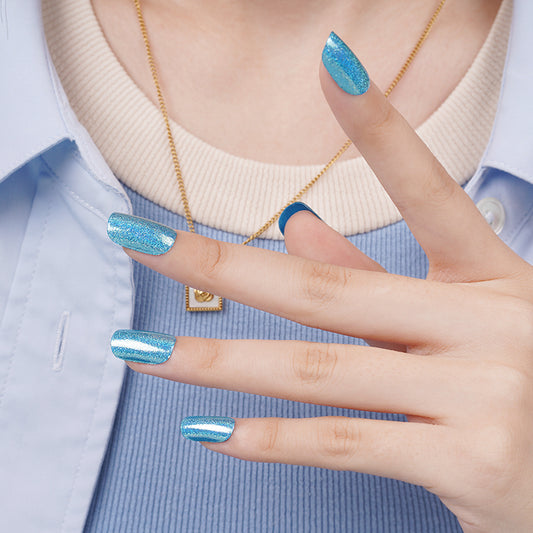 200322 - Blue Dusk Shimmer - Semi Cured Gel Nail Stickers