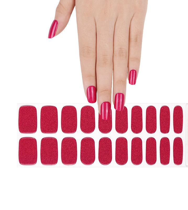 200325 - Chrimson Sparkle - Semi Cured Gel Nail Stickers