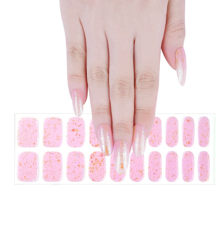 200092 - Pink Speckles - Semi Cured Gel Nail Stickers