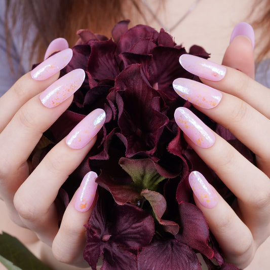 200092 - Pink Speckles - Semi Cured Gel Nail Stickers