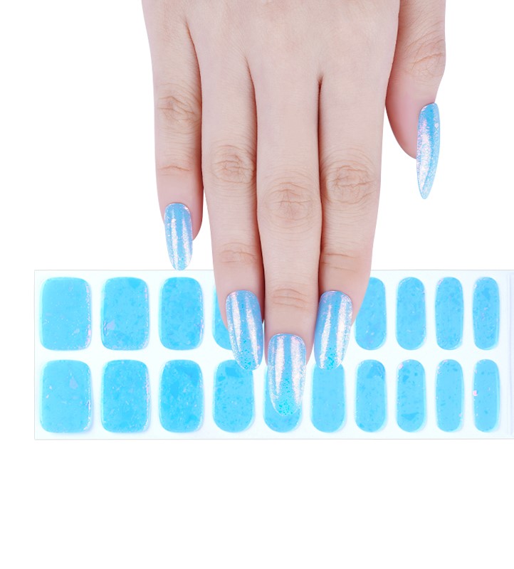 200093 - Blue Skies Shimmer - Semi Cured Gel Nail Stickers