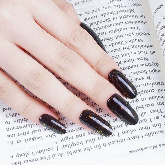 200096 - Midnight Gold Dust - Semi Cured Gel Nail Stickers